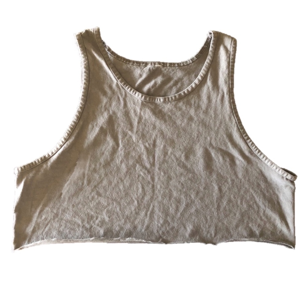 Vtg Plain Gray Crop Top